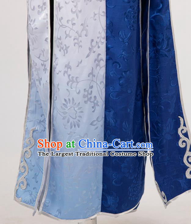 Cosplay Chinese Ming Dynasty Swordsman Costumes Ancient Knight Blue Clothing