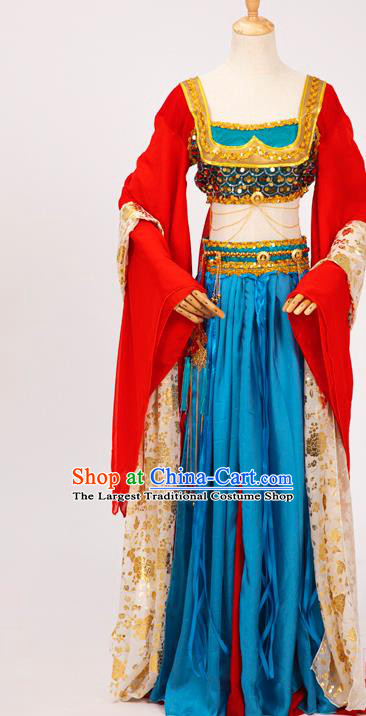 Chinese Cosplay Imperial Consort Costumes Ancient Fairy Princess Hanfu Dress Red Top and Skirt