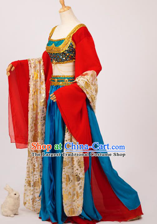 Chinese Cosplay Imperial Consort Costumes Ancient Fairy Princess Hanfu Dress Red Top and Skirt