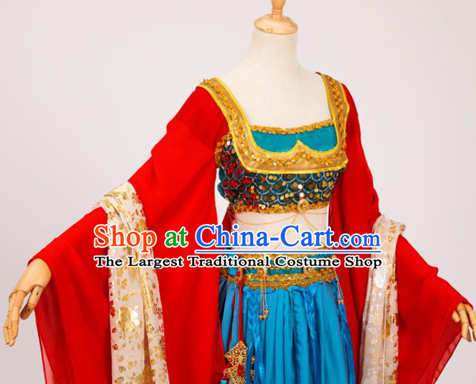 Chinese Cosplay Imperial Consort Costumes Ancient Fairy Princess Hanfu Dress Red Top and Skirt