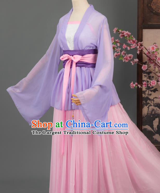 Chinese Cosplay Taoist Nun Costumes Ancient Swordswoman Jiang Yanli Hanfu Apparels