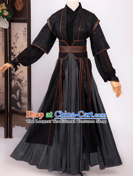 Cosplay Chinese Chivalrous Expert Costumes Ancient Swordsman Gu Changgeng Black Nocturnal Clothing