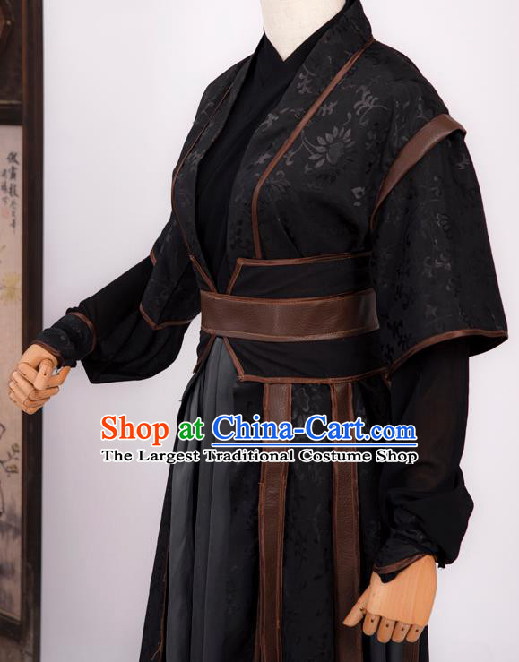 Cosplay Chinese Chivalrous Expert Costumes Ancient Swordsman Gu Changgeng Black Nocturnal Clothing