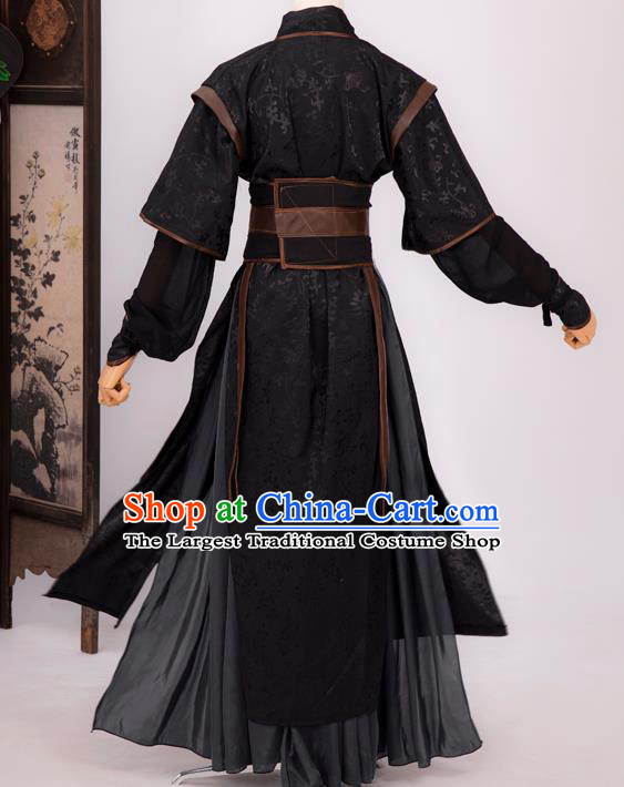 Cosplay Chinese Chivalrous Expert Costumes Ancient Swordsman Gu Changgeng Black Nocturnal Clothing