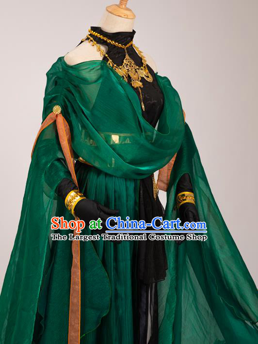 Chinese Cosplay Female Assassin Costumes Ancient Swordswoman Black Hanfu Dress