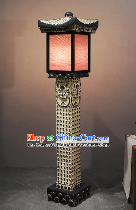 China Flax Lampshade Floor Lamp Traditional Home Decorations Handmade Outdoor Stone Lantern