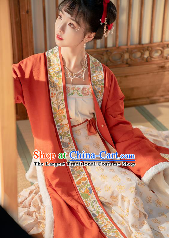 Traditional China Song Dynasty Princess Zhao Huirou Hanfu Clothing Ancient Court Lady Embroidered Costumes Full Set