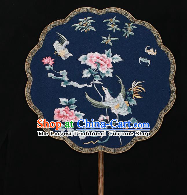 Handmade Wedding Fans Chinese Suzhou Embroidery Traditional Palace Fan Embroidered Fans Double Side Silk Fan