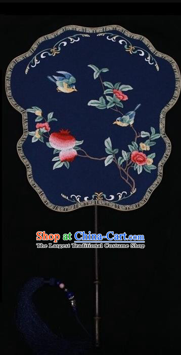 Double Side Embroidered Silk Fan China Suzhou Embroidery Palace Fan Traditional Peony Pattern Wedding Fans