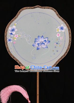 China Traditional Wedding Fan Double Side Embroidered Fan Silk Fans Suzhou Embroidery Palace Fan
