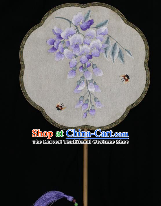 China Classical Dance Silk Fan Traditional Court Lady Fan Suzhou Embroidery Double Side Fan Palace Fans