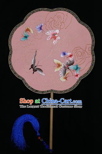 China Suzhou Embroidery Double Side Fan Palace Fans Classical Dance Silk Fan Traditional Court Lady Fan