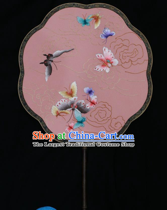 China Suzhou Embroidery Double Side Fan Palace Fans Classical Dance Silk Fan Traditional Court Lady Fan