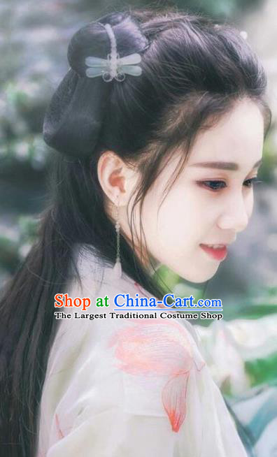 Chinese Ming Dynasty Noble Female Double Chignon Wigs Quality Wigs China Best Wig Ancient Young Lady Hairpiece