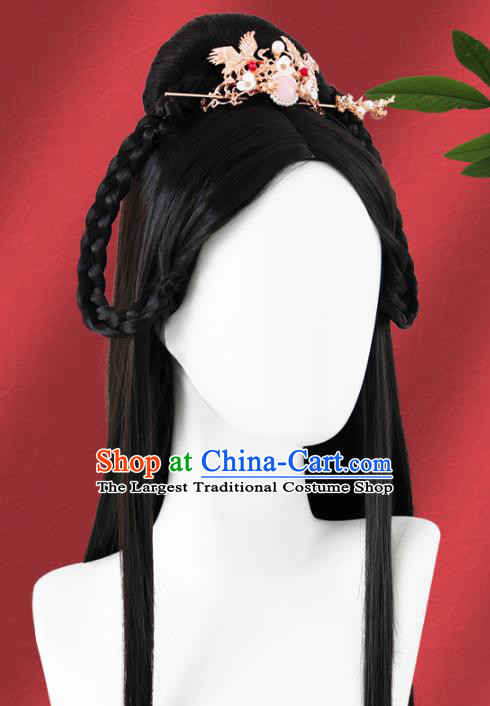 Chinese Jin Dynasty Princess Wigs Quality Wigs China Best Chignon Wig Ancient Goddess Wig Sheath and Hair Crown