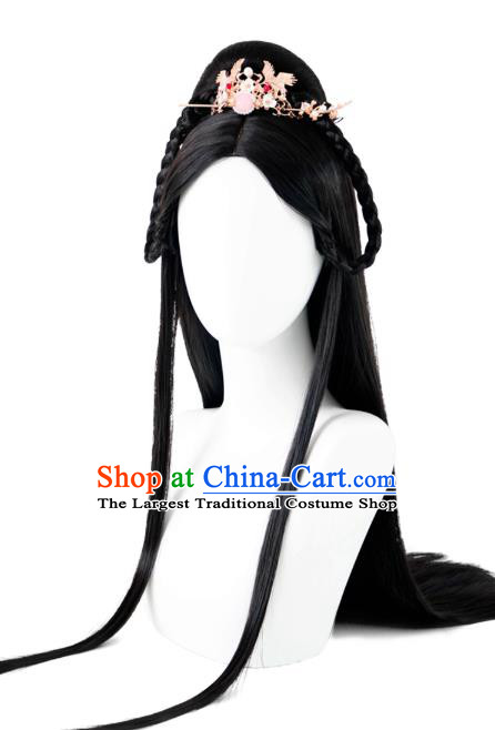 Chinese Jin Dynasty Princess Wigs Quality Wigs China Best Chignon Wig Ancient Goddess Wig Sheath and Hair Crown