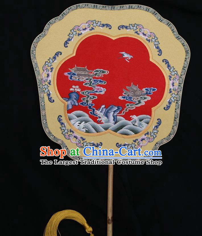 China Ancient Bride Fan Suzhou Embroidery Double Side Fan Palace Fan Classical Dance Silk Fans