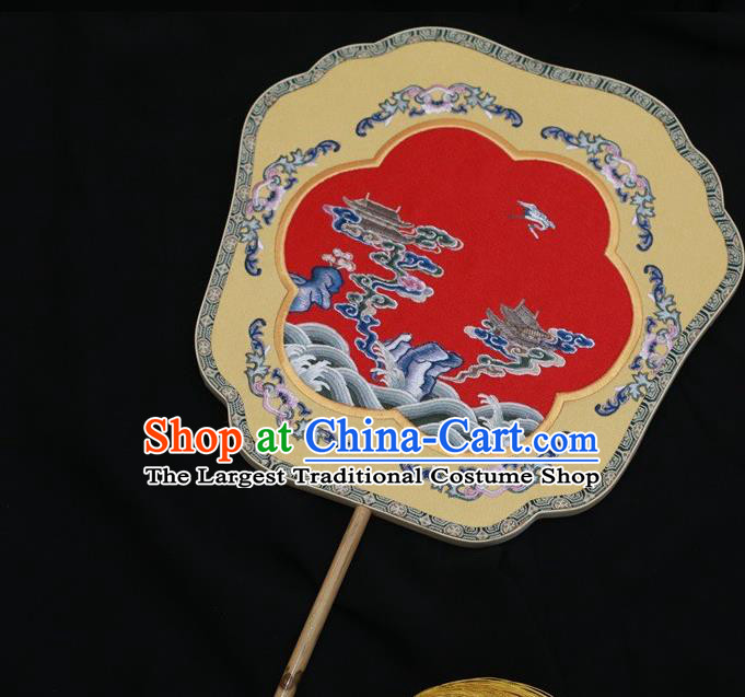 China Ancient Bride Fan Suzhou Embroidery Double Side Fan Palace Fan Classical Dance Silk Fans