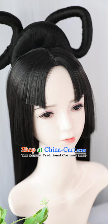 Chinese Jin Dynasty Royal Princess Bangs Wigs Best Quality Wigs China Cosplay Wig Chignon Ancient Goddess Wig Sheath