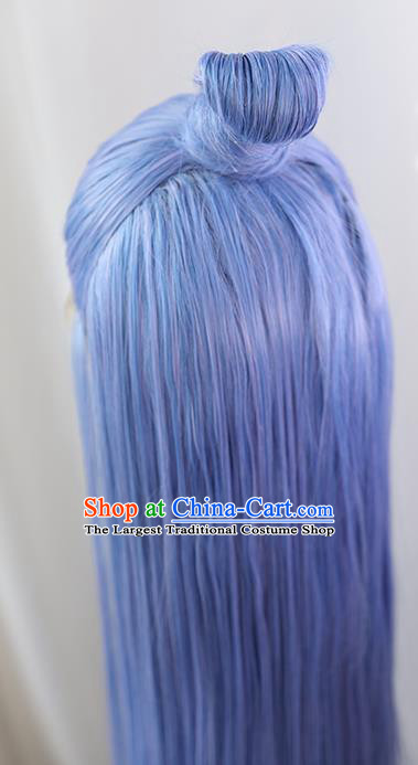 Best Chinese Drama Ancient Swordsman Blue Wig Sheath China Quality Front Lace Wigs Cosplay Dragon Prince Ao Bing Wig