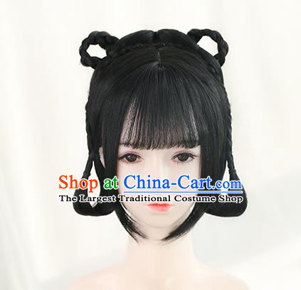 Chinese Cosplay Noble Lady Wigs Best Quality Wigs China Wig Chignon Ancient Ming Dynasty Princess Wig Sheath
