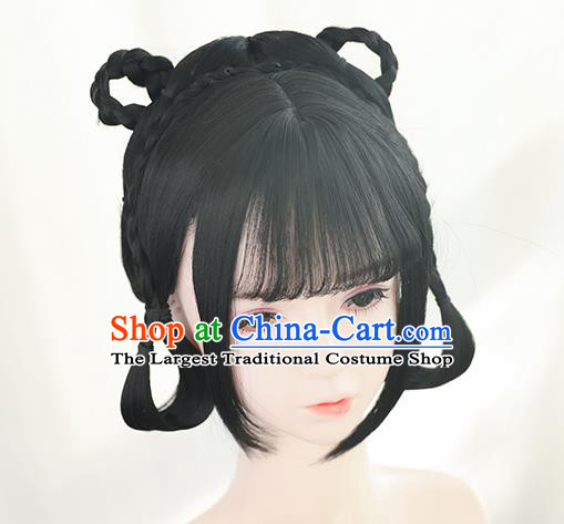 Chinese Cosplay Noble Lady Wigs Best Quality Wigs China Wig Chignon Ancient Ming Dynasty Princess Wig Sheath