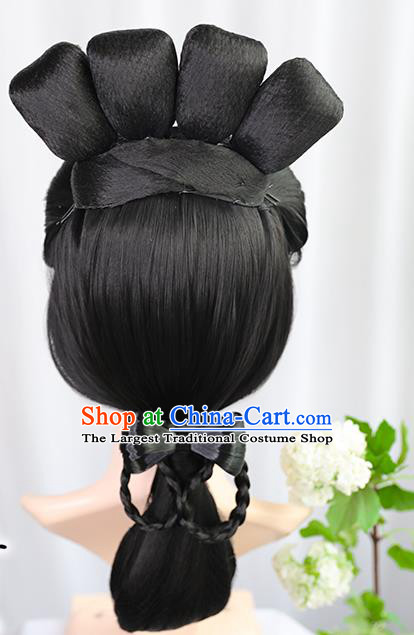 Chinese Cosplay Noble Woman Wigs Best Quality Wigs China Wig Chignon Ancient Ming Dynasty Countess Wig Sheath