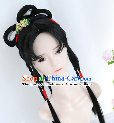 Chinese Ming Dynasty Noble Lady Wigs Best Quality Wigs China Cosplay Wig Chignon Ancient Female Wig Sheath