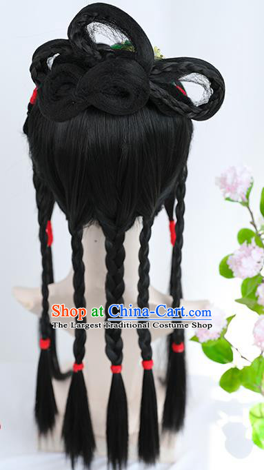 Chinese Ming Dynasty Noble Lady Wigs Best Quality Wigs China Cosplay Wig Chignon Ancient Female Wig Sheath