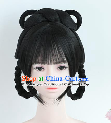 Chinese Song Dynasty Princess Bangs Wigs Best Quality Wigs China Cosplay Wig Chignon Ancient Young Female Wig Sheath