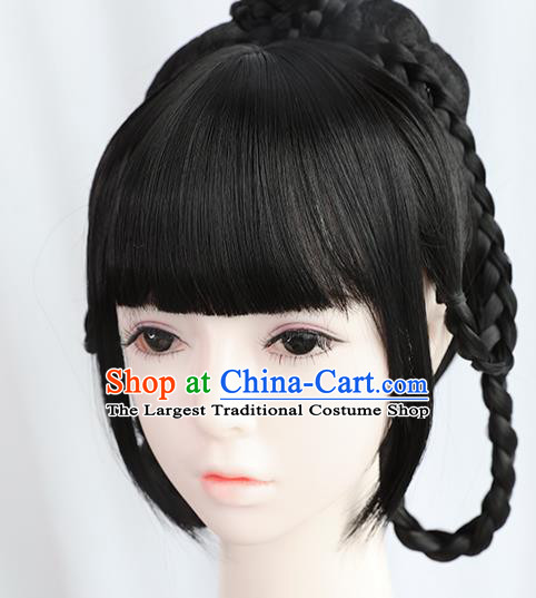 Chinese Tang Dynasty Princess Bangs Wigs Best Quality Wigs China Cosplay Wig Chignon Ancient Palace Lady Wig Sheath