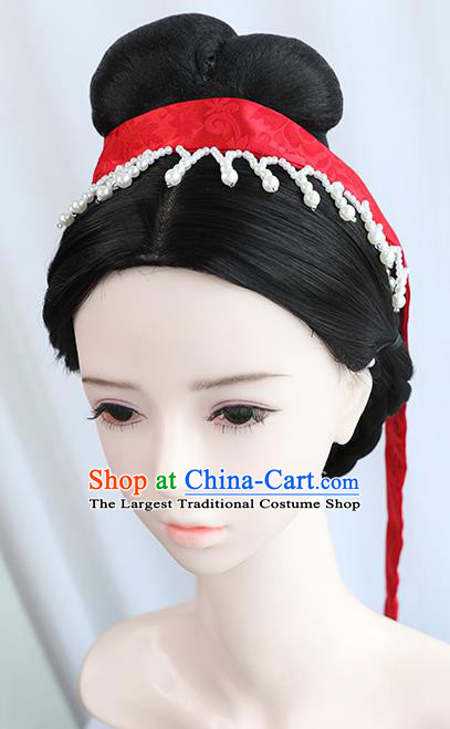 Chinese Song Dynasty Court Female Bangs Wigs Best Quality Wigs China Cosplay Wig Chignon Ancient Imperial Consort Wig Sheath