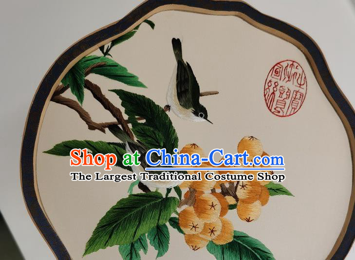 China Handmade Palace Fan Double Side Fan Embroidery Silk Fan Ancient Court Lady Fans