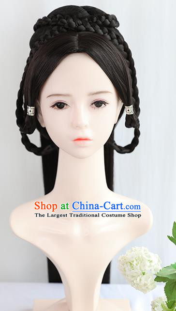 Chinese Song Dynasty Imperial Consort Wigs Best Quality Wigs China Cosplay Wig Chignon Ancient Palace Lady Wig Sheath