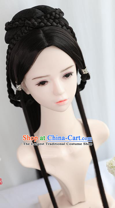 Chinese Song Dynasty Imperial Consort Wigs Best Quality Wigs China Cosplay Wig Chignon Ancient Palace Lady Wig Sheath