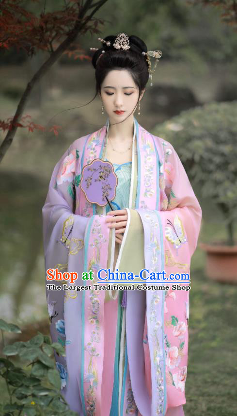 Traditional China Song Dynasty Court Women Historical Costumes Ancient Royal Princess Hanfu Dresses