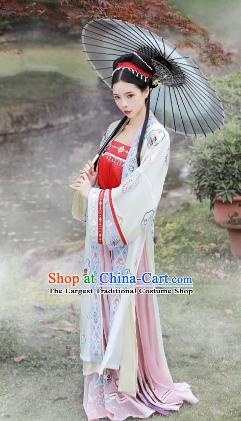 China Song Dynasty Country Woman Hanfu Fashion Traditional Historical Costumes Ancient Village Girl Costumes