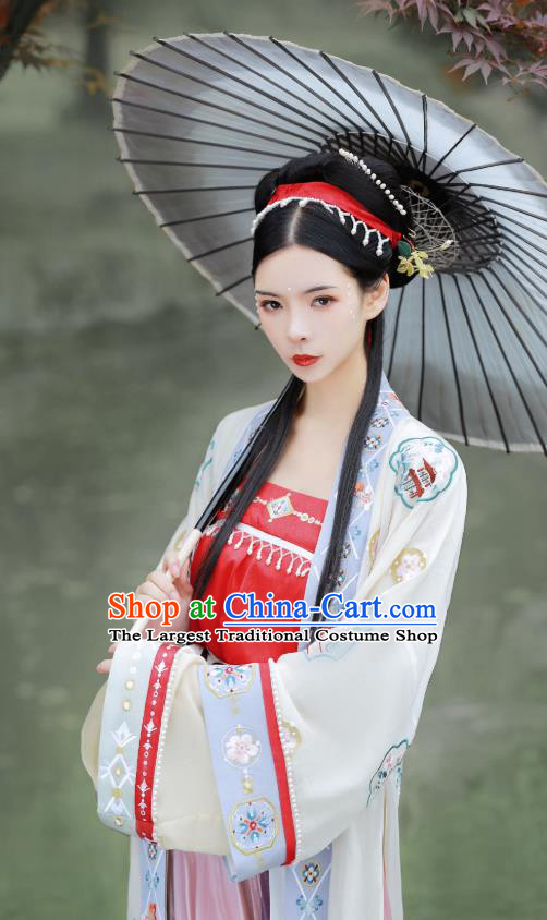 China Song Dynasty Country Woman Hanfu Fashion Traditional Historical Costumes Ancient Village Girl Costumes