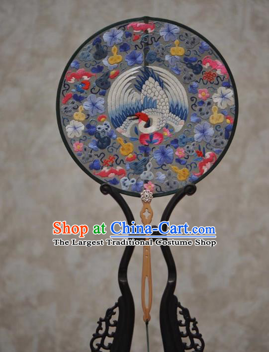 Handmade Palace Fan China Ancient Princess Fan Exquisite Embroidery Fan Traditional Qing Dynasty Court Hanfu Fan