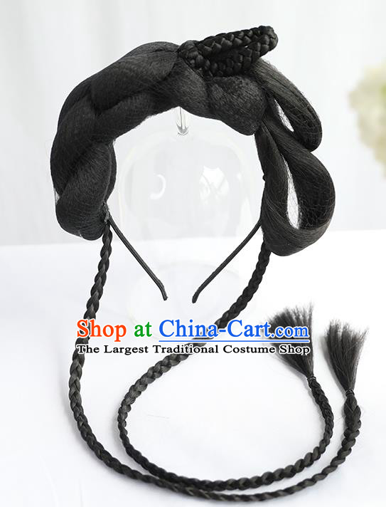 Chinese Song Dynasty Princess Wig Hairpiece Quality Wig Sheath China Ancient Cosplay Palace Lady Wigs Chignon Hair Clasp