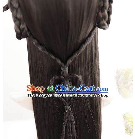 Chinese Song Dynasty Patrician Lady Bangs Wigs Best Quality Wigs China Cosplay Wig Chignon Ancient Servant Girl Wig Sheath