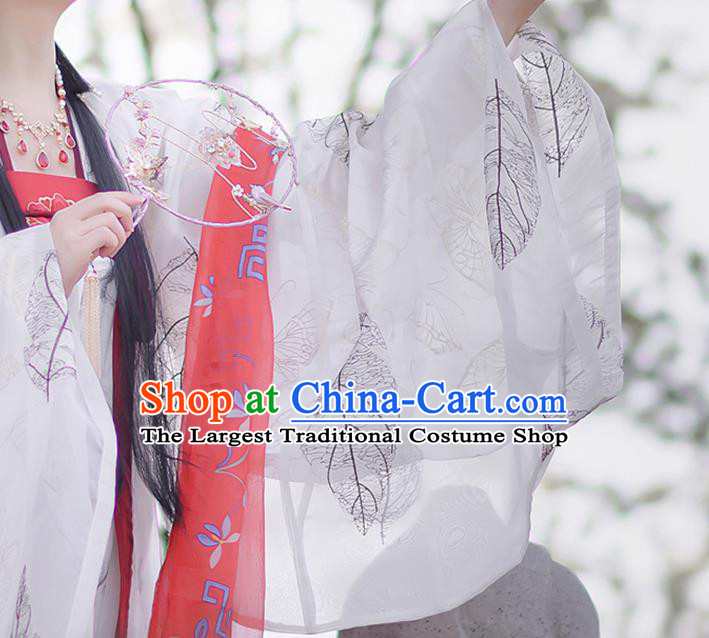 China Ancient Hanfu Apparels Royal Infanta White Dress Traditional Tang Dynasty Court Lady Costumes