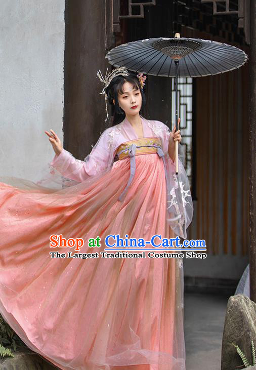 China Ancient Clothing Tang Dynasty Princess Hanfu Dress Apparels Traditional Classical Dance Costumes