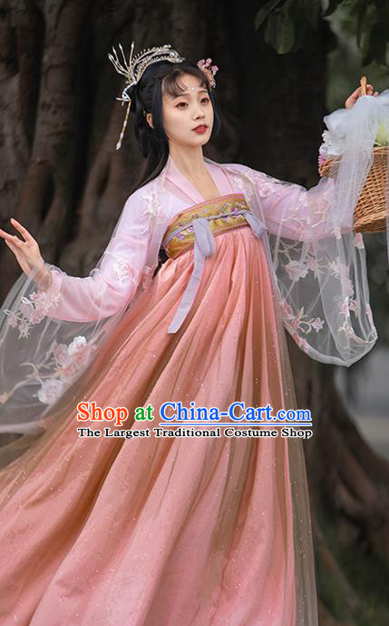 China Ancient Clothing Tang Dynasty Princess Hanfu Dress Apparels Traditional Classical Dance Costumes