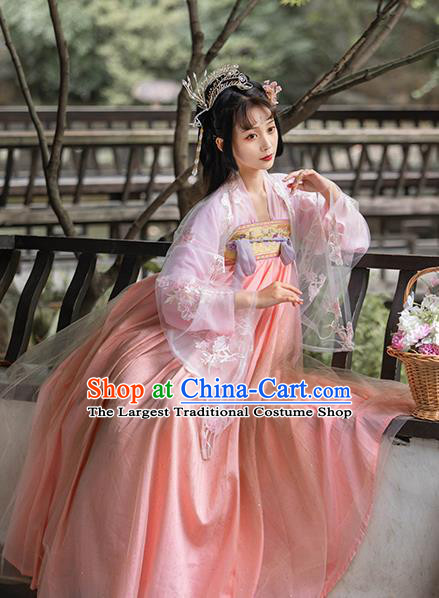 China Ancient Clothing Tang Dynasty Princess Hanfu Dress Apparels Traditional Classical Dance Costumes