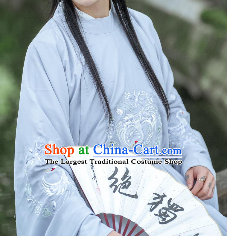 China Ancient Scholar Clothing Traditional Ming Dynasty Childe Hanfu Robe for Men