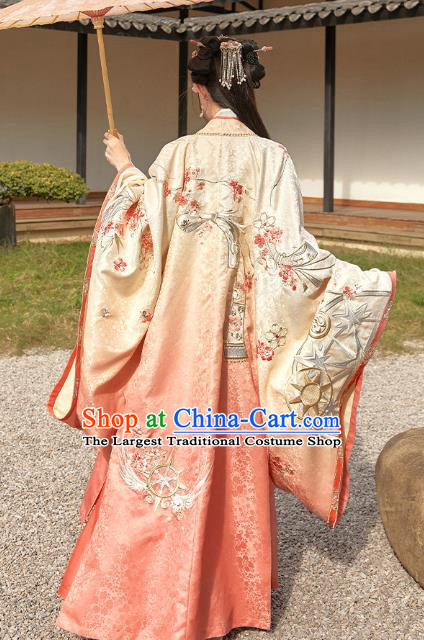 China Traditional Court Infanta Hanfu Clothing Ancient Song Dynasty Princess Embroidered Costumes
