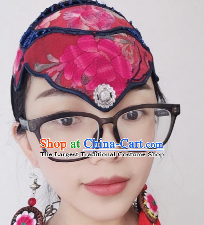 Handmade China Miao Ethnic Women Cap Traditional Hair Accessories Embroidered Hat National Headwear