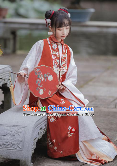 Ancient China Young Beauty Costumes Traditional Ming Dynasty Courtesan Du Liniang Hanfu Dress Apparels