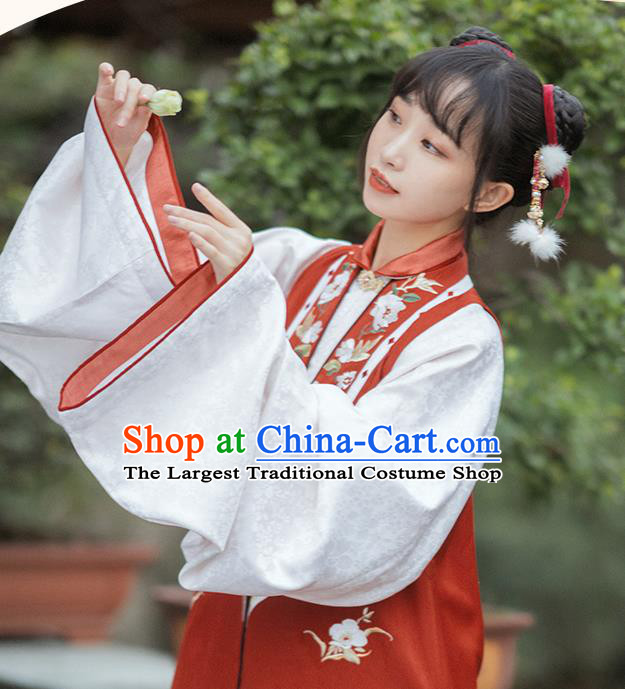 Ancient China Young Beauty Costumes Traditional Ming Dynasty Courtesan Du Liniang Hanfu Dress Apparels